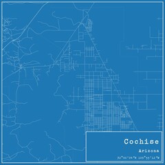 Blueprint US city map of Cochise, Arizona.