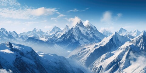 Fototapeta na wymiar Snowy Peaks Background - AI Generated