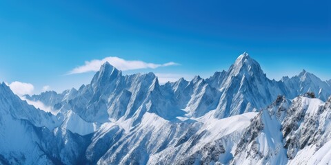 Fototapeta na wymiar Snowy Peaks Background - AI Generated