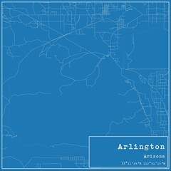 Blueprint US city map of Arlington, Arizona.