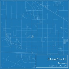 Blueprint US city map of Stanfield, Arizona.