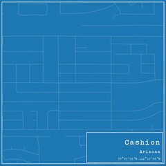 Blueprint US city map of Cashion, Arizona.