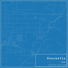 Blueprint US city map of Newcastle, Utah.