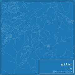 Blueprint US city map of Alton, Utah.