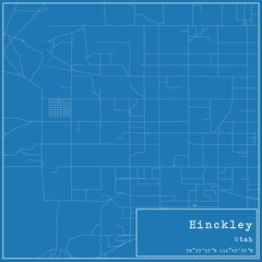 Blueprint US city map of Hinckley, Utah.