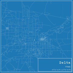 Blueprint US city map of Delta, Utah.