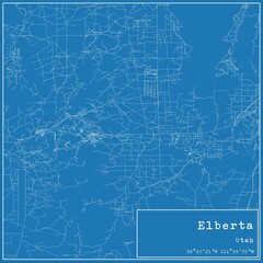 Blueprint US city map of Elberta, Utah.