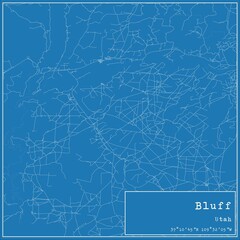 Blueprint US city map of Bluff, Utah.
