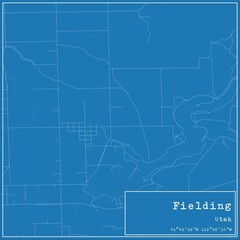 Blueprint US city map of Fielding, Utah.