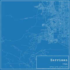 Blueprint US city map of Herriman, Utah.