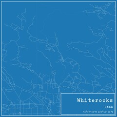 Blueprint US city map of Whiterocks, Utah.