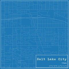 Fototapeta premium Blueprint US city map of Salt Lake City, Utah.