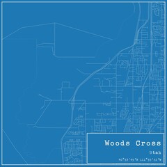 Blueprint US city map of Woods Cross, Utah.