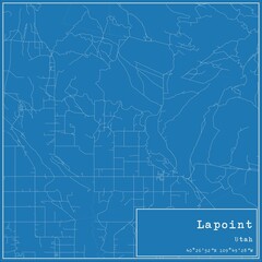 Fototapeta premium Blueprint US city map of Lapoint, Utah.
