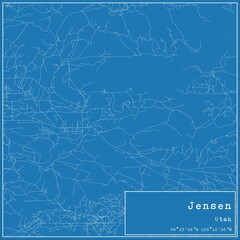 Blueprint US city map of Jensen, Utah.