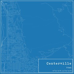 Blueprint US city map of Centerville, Utah.