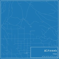 Blueprint US city map of Altonah, Utah.