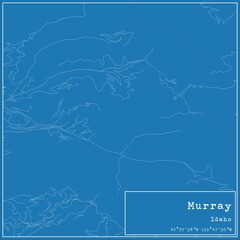 Blueprint US city map of Murray, Idaho.