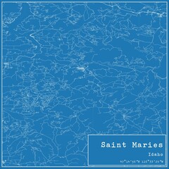 Blueprint US city map of Saint Maries, Idaho.