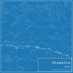 Blueprint US city map of Kingston, Idaho.