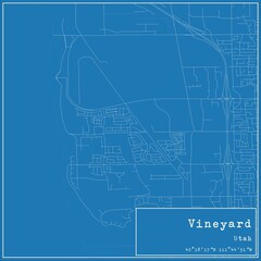 Blueprint US city map of Vineyard, Utah.