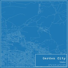 Blueprint US city map of Garden City, Idaho.