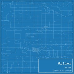 Blueprint US city map of Wilder, Idaho.
