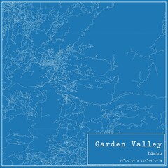 Blueprint US city map of Garden Valley, Idaho.