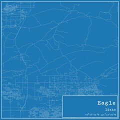 Blueprint US city map of Eagle, Idaho.