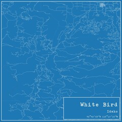 Blueprint US city map of White Bird, Idaho.