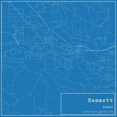 Blueprint US city map of Hammett, Idaho.