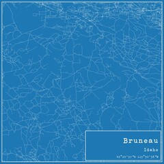 Blueprint US city map of Bruneau, Idaho.
