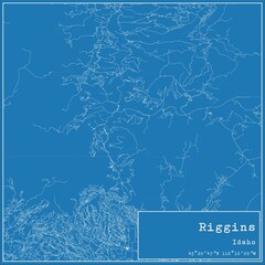 Blueprint US city map of Riggins, Idaho.