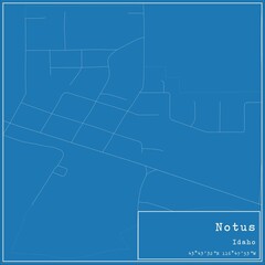 Blueprint US city map of Notus, Idaho.