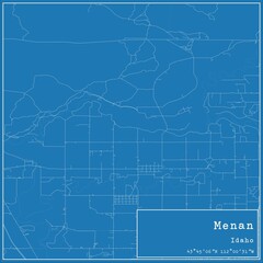 Blueprint US city map of Menan, Idaho.