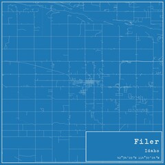 Fototapeta premium Blueprint US city map of Filer, Idaho.