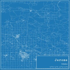 Fototapeta premium Blueprint US city map of Jerome, Idaho.