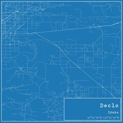 Blueprint US city map of Declo, Idaho.