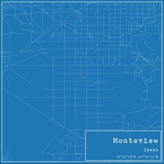 Blueprint US city map of Monteview, Idaho.