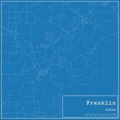 Blueprint US city map of Franklin, Idaho.