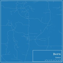 Blueprint US city map of Bern, Idaho.