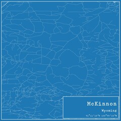 Blueprint US city map of McKinnon, Wyoming.