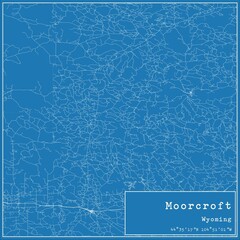 Blueprint US city map of Moorcroft, Wyoming.