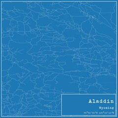 Blueprint US city map of Aladdin, Wyoming.