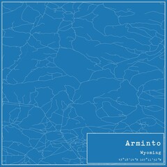 Blueprint US city map of Arminto, Wyoming.
