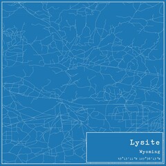 Blueprint US city map of Lysite, Wyoming.