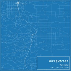 Blueprint US city map of Chugwater, Wyoming.