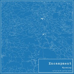 Blueprint US city map of Encampment, Wyoming. - obrazy, fototapety, plakaty