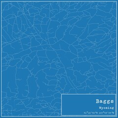 Blueprint US city map of Baggs, Wyoming.
