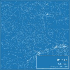 Blueprint US city map of Rifle, Colorado.